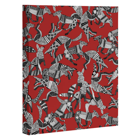 Sharon Turner woodland fox party red Art Canvas