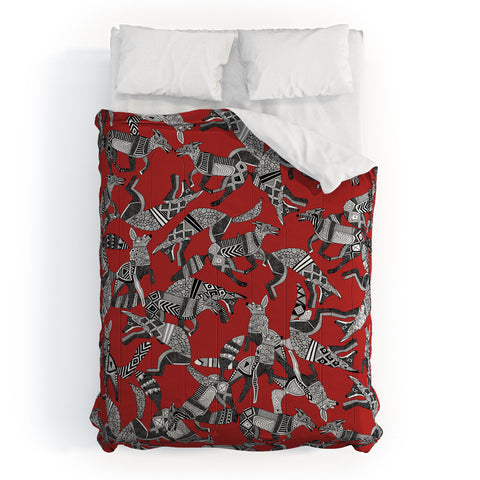 Sharon Turner woodland fox party red Comforter