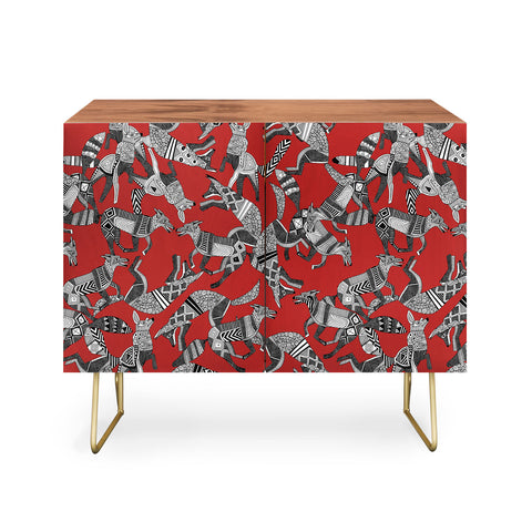 Sharon Turner woodland fox party red Credenza