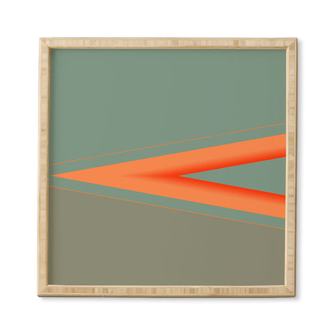 Sheila Wenzel-Ganny Army Green Orange Stripe Framed Wall Art