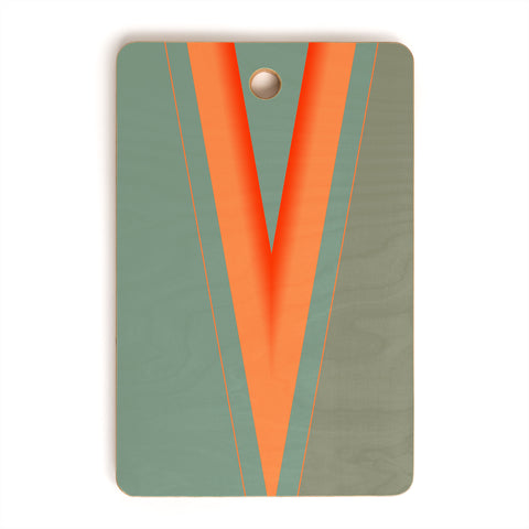 Sheila Wenzel-Ganny Army Green Orange Stripe Cutting Board Rectangle