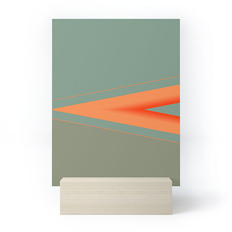 Sheila Wenzel-Ganny Army Green Orange Stripe Mini Art Print