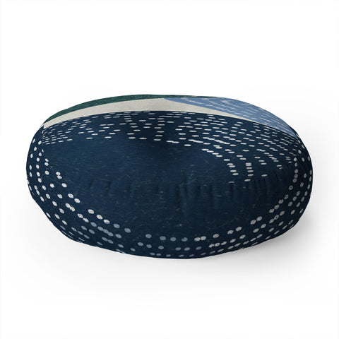 Sheila Wenzel-Ganny Big Blues Minimalist design Floor Pillow Round