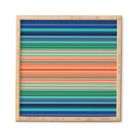 Sheila Wenzel-Ganny Bold Blue Orange Stripes Framed Wall Art