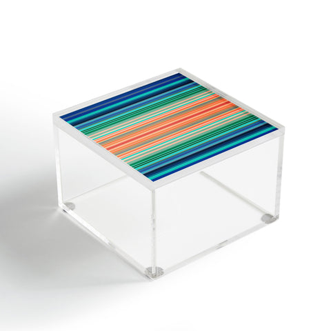 Sheila Wenzel-Ganny Bold Blue Orange Stripes Acrylic Box