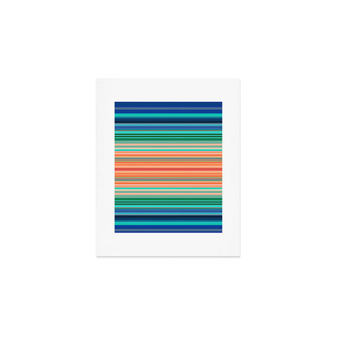 Sheila Wenzel-Ganny Bold Blue Orange Stripes Art Print