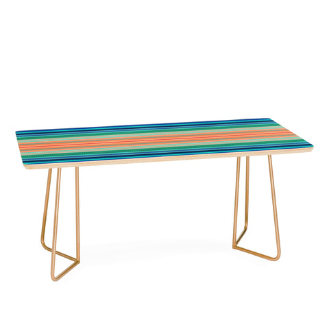 Sheila Wenzel-Ganny Bold Blue Orange Stripes Coffee Table
