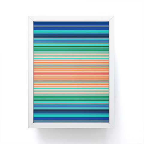 Sheila Wenzel-Ganny Bold Blue Orange Stripes Framed Mini Art Print