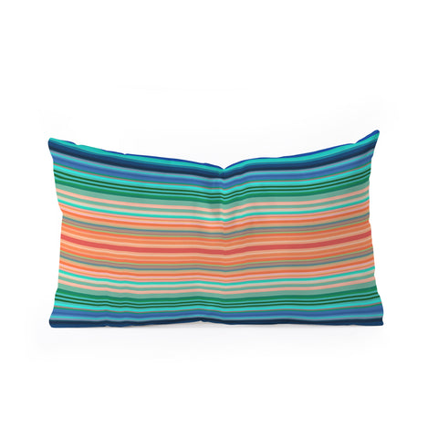 Sheila Wenzel-Ganny Bold Blue Orange Stripes Oblong Throw Pillow