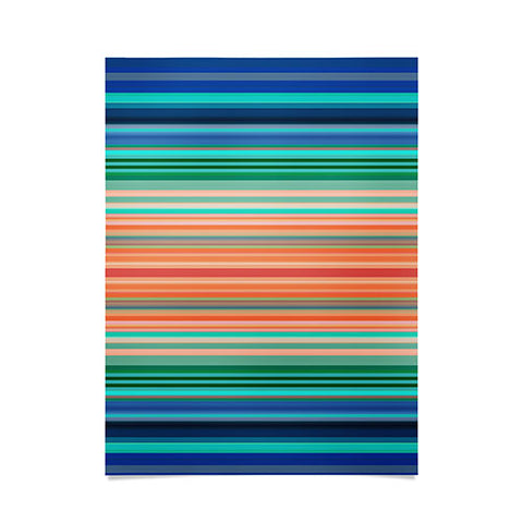 Sheila Wenzel-Ganny Bold Blue Orange Stripes Poster