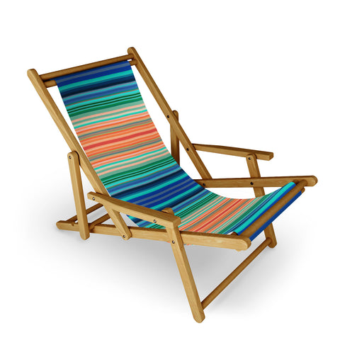 Sheila Wenzel-Ganny Bold Blue Orange Stripes Sling Chair