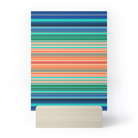Sheila Wenzel-Ganny Bold Blue Orange Stripes Mini Art Print