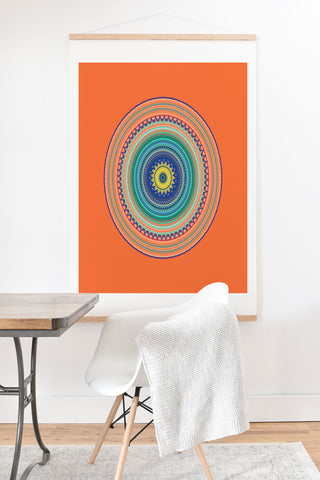 Sheila Wenzel-Ganny Bright Boho Orange Mandala Art Print And Hanger
