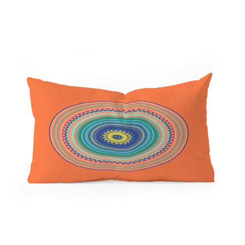 Sheila Wenzel-Ganny Bright Boho Orange Mandala Oblong Throw Pillow