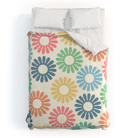 Sheila Wenzel-Ganny Colorful Daisy Pattern Duvet Cover