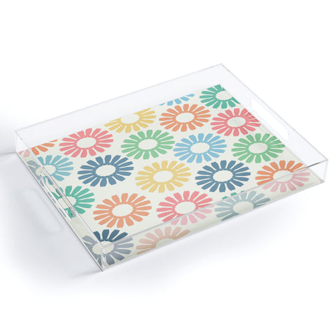 Sheila Wenzel-Ganny Colorful Daisy Pattern Acrylic Tray