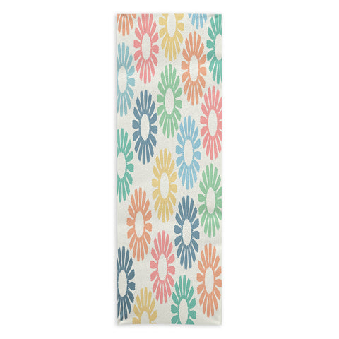 Sheila Wenzel-Ganny Colorful Daisy Pattern Yoga Towel