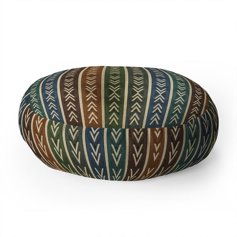 Sheila Wenzel-Ganny Colorful Tribal Mudcloth Floor Pillow Round