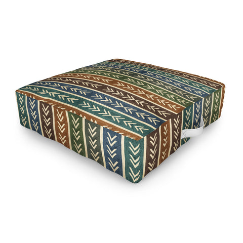 Sheila Wenzel-Ganny Colorful Tribal Mudcloth Outdoor Floor Cushion