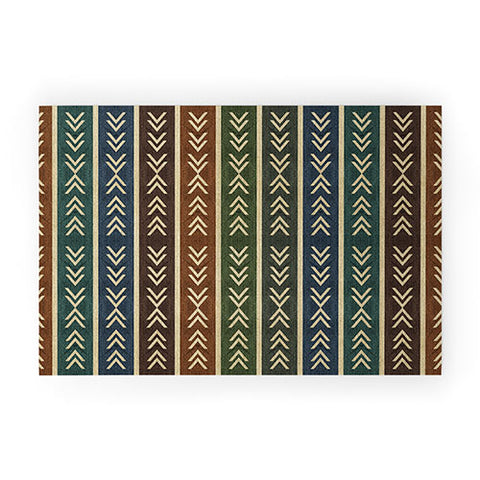 Sheila Wenzel-Ganny Colorful Tribal Mudcloth Welcome Mat