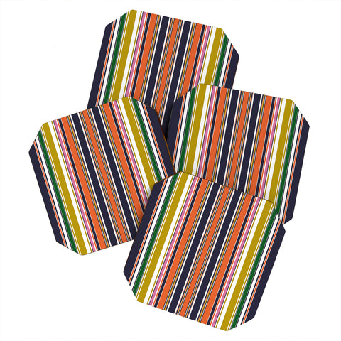 Sheila Wenzel-Ganny Contemporary Bold Stripes Coaster Set