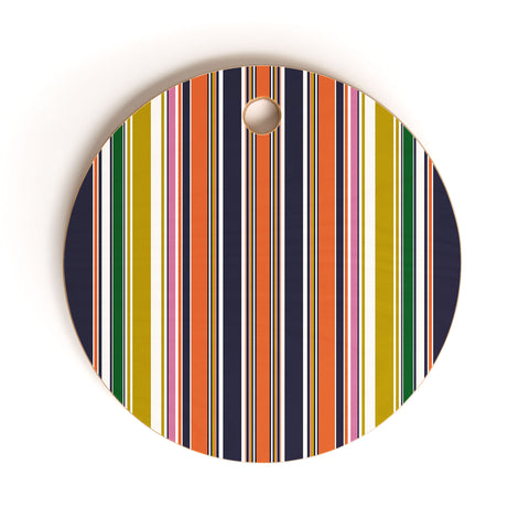 Sheila Wenzel-Ganny Contemporary Bold Stripes Cutting Board Round