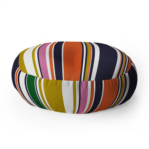 Sheila Wenzel-Ganny Contemporary Bold Stripes Floor Pillow Round