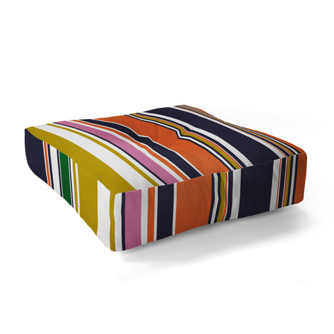 Sheila Wenzel-Ganny Contemporary Bold Stripes Floor Pillow Square