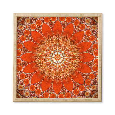 Sheila Wenzel-Ganny Detailed Orange Boho Mandala Framed Wall Art