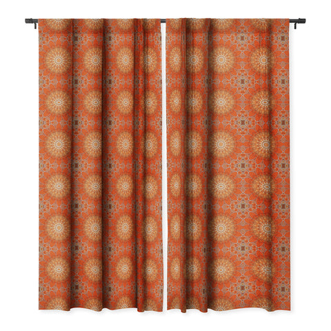 Sheila Wenzel-Ganny Detailed Orange Boho Mandala Blackout Window Curtain