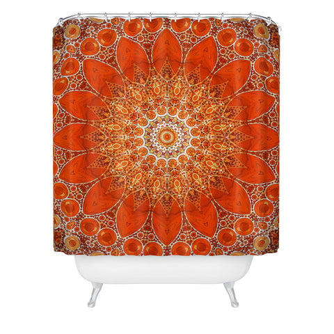 Sheila Wenzel-Ganny Detailed Orange Boho Mandala Shower Curtain