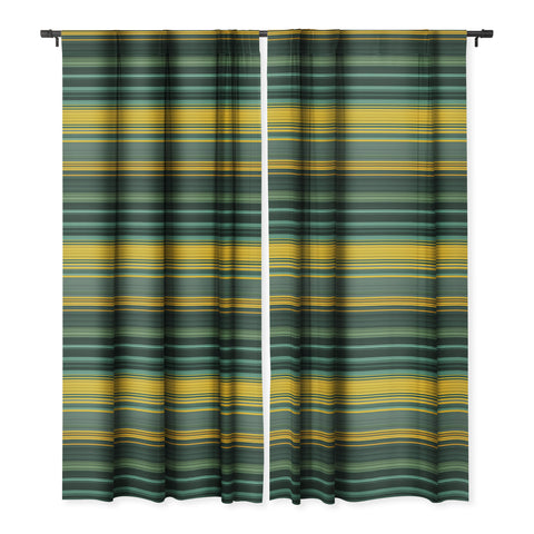 Sheila Wenzel-Ganny Emerald Gold Classic Stripes Blackout Window Curtain