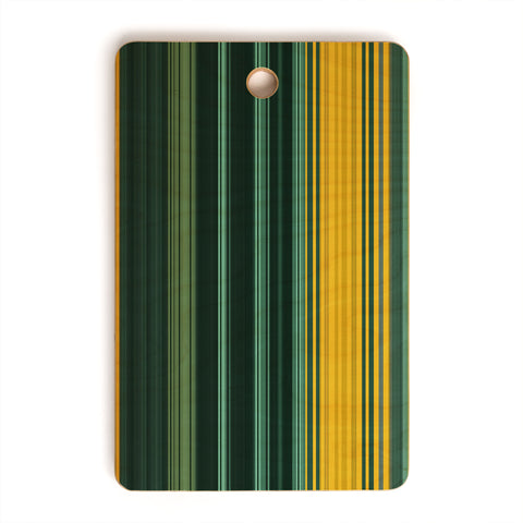 Sheila Wenzel-Ganny Emerald Gold Classic Stripes Cutting Board Rectangle