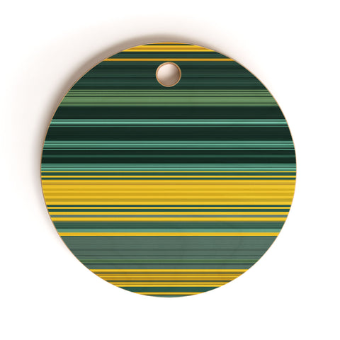 Sheila Wenzel-Ganny Emerald Gold Classic Stripes Cutting Board Round