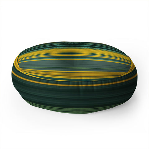 Sheila Wenzel-Ganny Emerald Gold Classic Stripes Floor Pillow Round