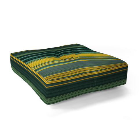 Sheila Wenzel-Ganny Emerald Gold Classic Stripes Floor Pillow Square