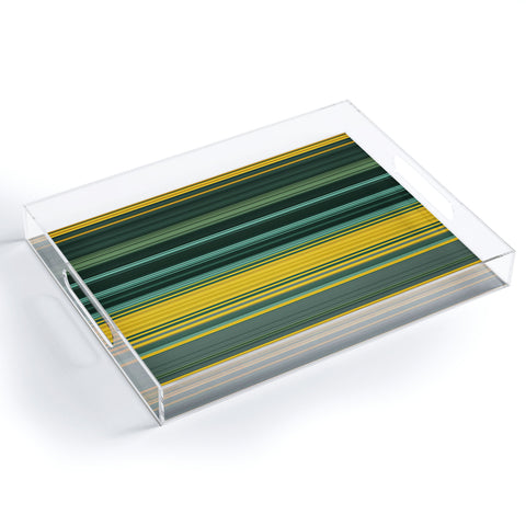 Sheila Wenzel-Ganny Emerald Gold Classic Stripes Acrylic Tray