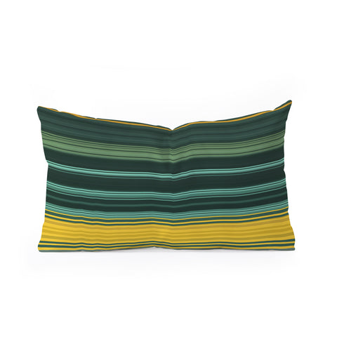 Sheila Wenzel-Ganny Emerald Gold Classic Stripes Oblong Throw Pillow