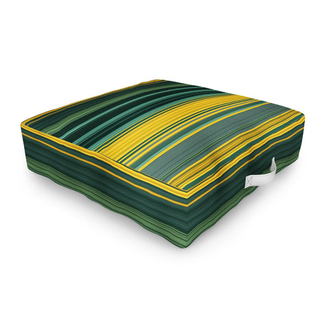 Sheila Wenzel-Ganny Emerald Gold Classic Stripes Outdoor Floor Cushion