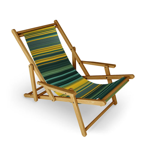 Sheila Wenzel-Ganny Emerald Gold Classic Stripes Sling Chair