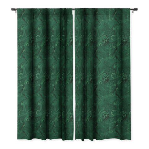 Sheila Wenzel-Ganny Emerald Green Abstract Blackout Window Curtain