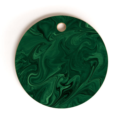 Sheila Wenzel-Ganny Emerald Green Abstract Cutting Board Round