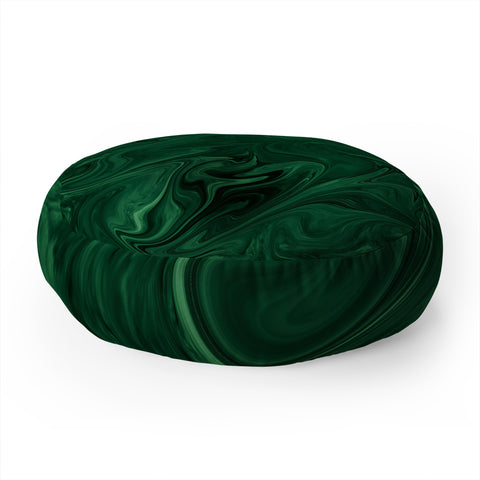 Sheila Wenzel-Ganny Emerald Green Abstract Floor Pillow Round