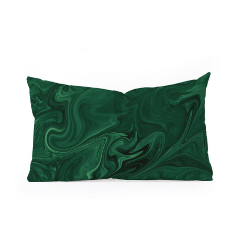 Sheila Wenzel-Ganny Emerald Green Abstract Oblong Throw Pillow