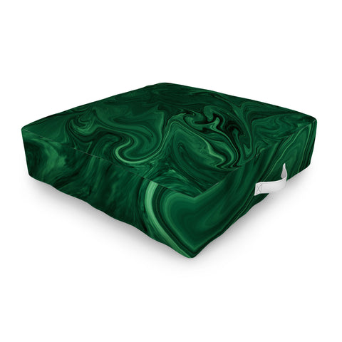 Sheila Wenzel-Ganny Emerald Green Abstract Outdoor Floor Cushion