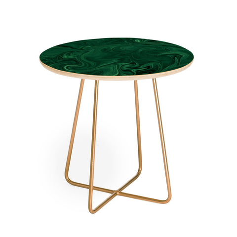 Sheila Wenzel-Ganny Emerald Green Abstract Round Side Table