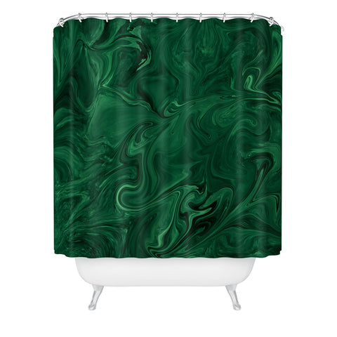 Sheila Wenzel-Ganny Emerald Green Abstract Shower Curtain