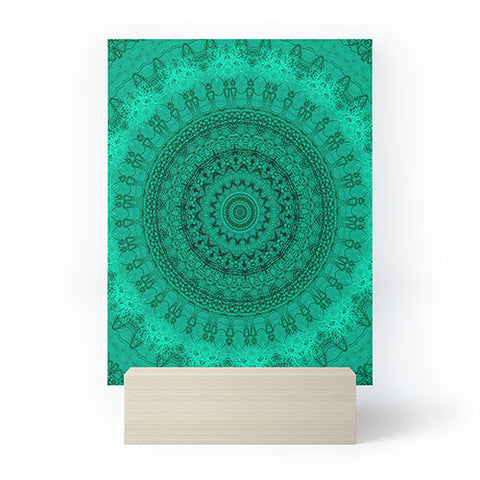 Sheila Wenzel-Ganny Forest Green Teal Mandala Mini Art Print