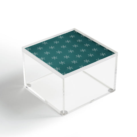 Sheila Wenzel-Ganny Holiday Green Snowflakes Acrylic Box