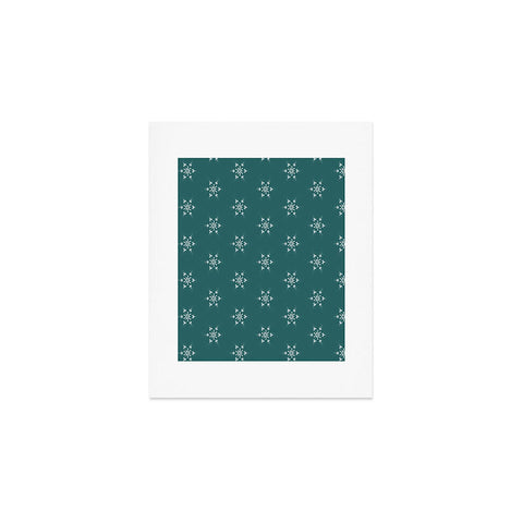 Sheila Wenzel-Ganny Holiday Green Snowflakes Art Print